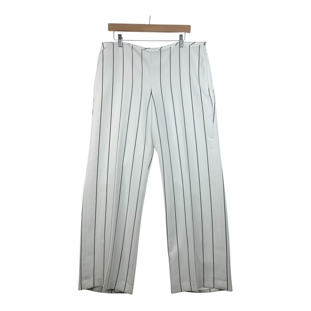 Talbots Striped Signature Side Zipper Pants size 14 White/Black